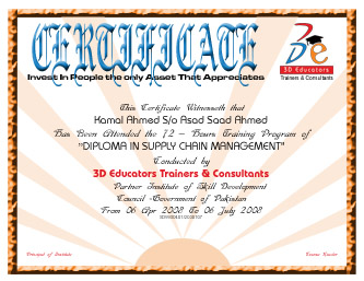 Final Certification Awarded by 3D EDUCATORS