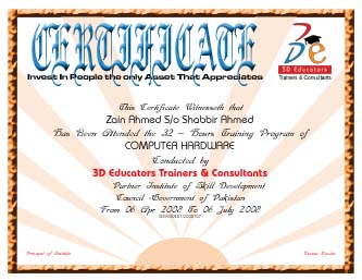 Get and Earn your Certificate of Computer Hardware